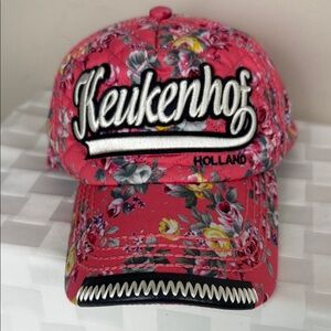 Robin Ruth Floral pink Keukenhof Gardens Holland ball style women’s cap